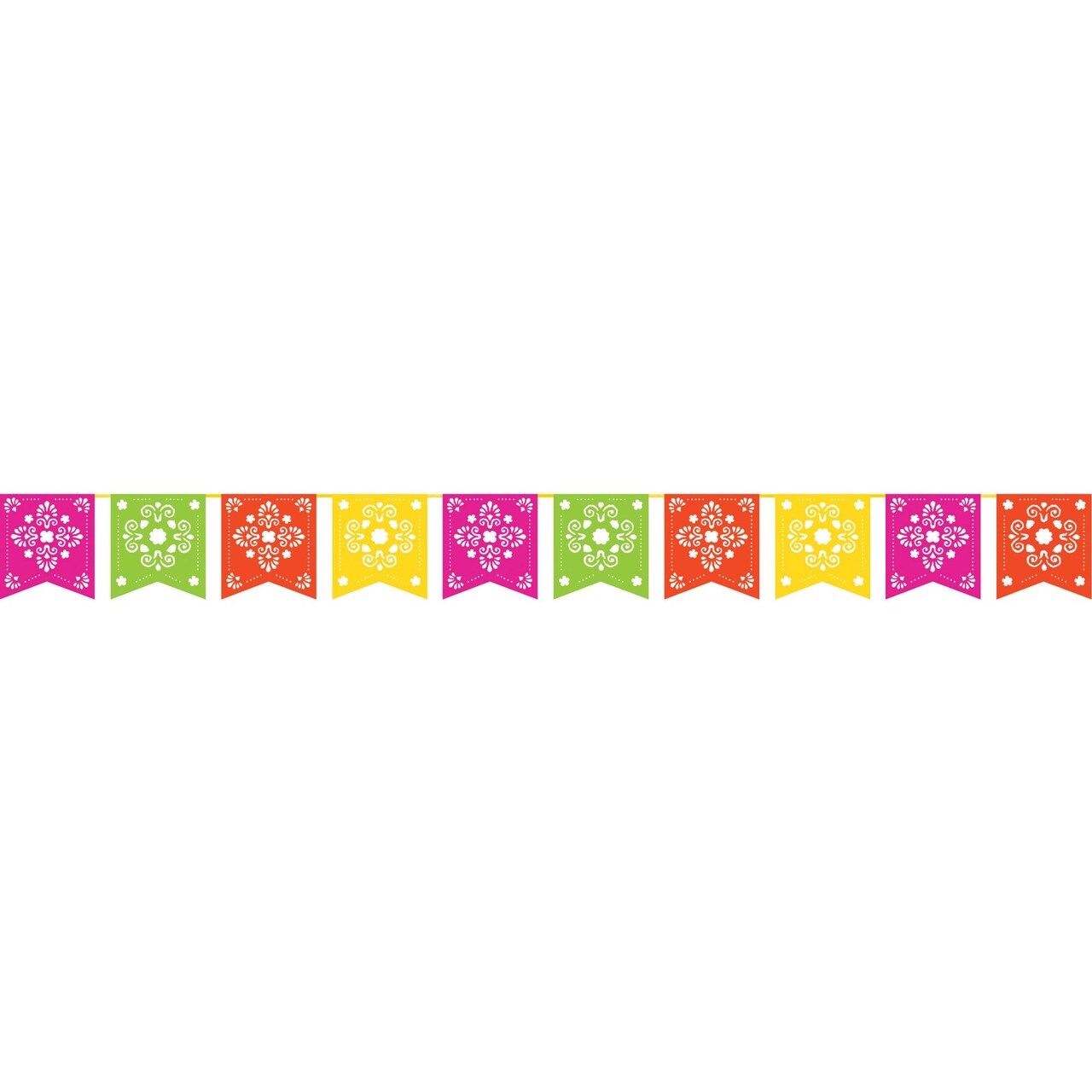 Party Central Pack of 6 Pink and Green Serape - Papel Picado Party Banner 120"